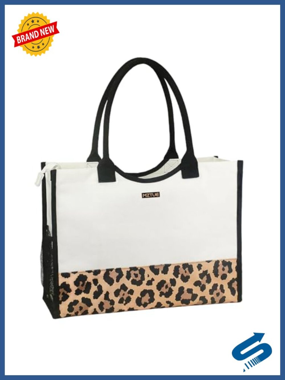Canvas Tote Bag with Zipper Large Travel Gym Work Commute